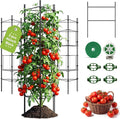 46 Inch Adjustable Metal Tomato Cage for Garden - 3 Pack Panel-Assembled Garden Trellis Flexible Shapes Plant Support Set Rustproof Stackable Trellis for Climbing Plants Outdoor Raised Bed Flowers