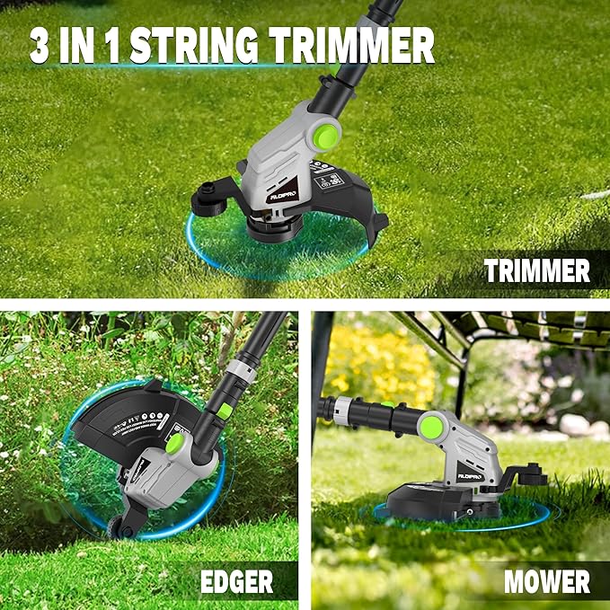 Cordless String Trimmer and Leaf Blower Combo with 2.0Ah Battery &amp Fast Charger Ultra-Lightweight Blower 400CFM/130MPH and 12 Auto-Feed Weed Eater for Seniors/Women Garden Lawn Care