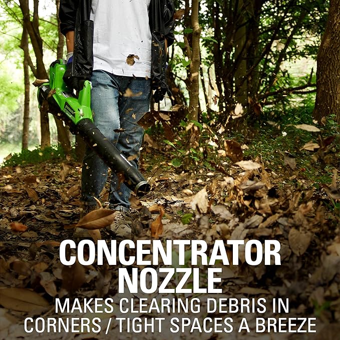 Greenworks 40V (115 MPH / 430 CFM) Brushless Axial Leaf Blower 2.0Ah Battery and Charger Included