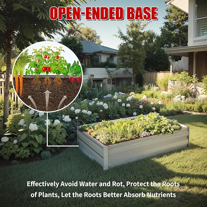 Raised Garden BedGalvanized Raised Beds for Gardening11X3FT Outdoor Metal Raised Bed Planter Boxes Kit for VegetablesFlowers Herbs