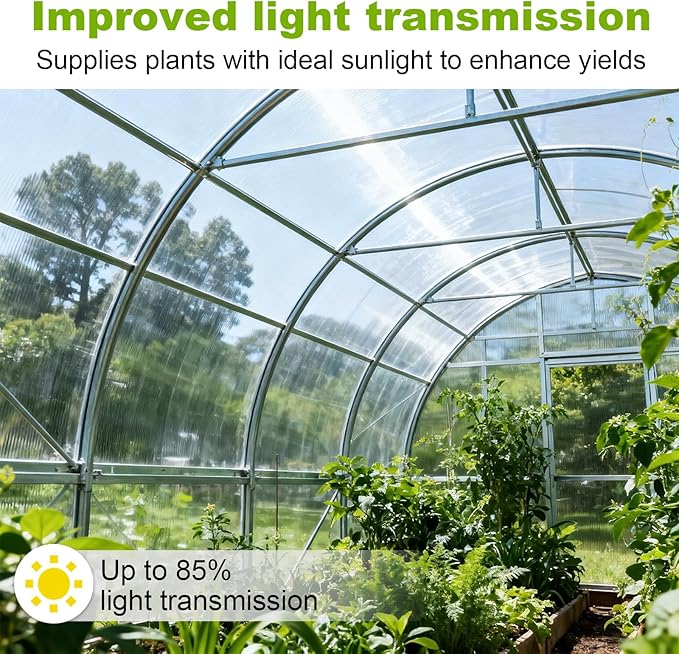 Polycarbonate Roofing Sheet 65.62 ft×3.28 ft 0.8mm Thick Resistant Rainproof Transparent Polycarbonate Greenhouse Panels Insulated Clear Roof Panels for Pergola Patio Gardening Farming Agriculture