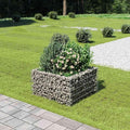 Galvanized Steel Gabion Raised Bed 90x90x50cm Garden Planter Box with High Load Capacity for Outdoor Plants Flowers