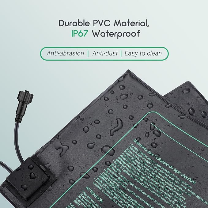 LUXBIRD 4 Pack Seedling Heat Mats with Digital Thermostat Controller 10 x 20.75 Waterproof for Seed Starting Germination Hydroponics Brewing Breeding Greenhouses (LB-HT04)