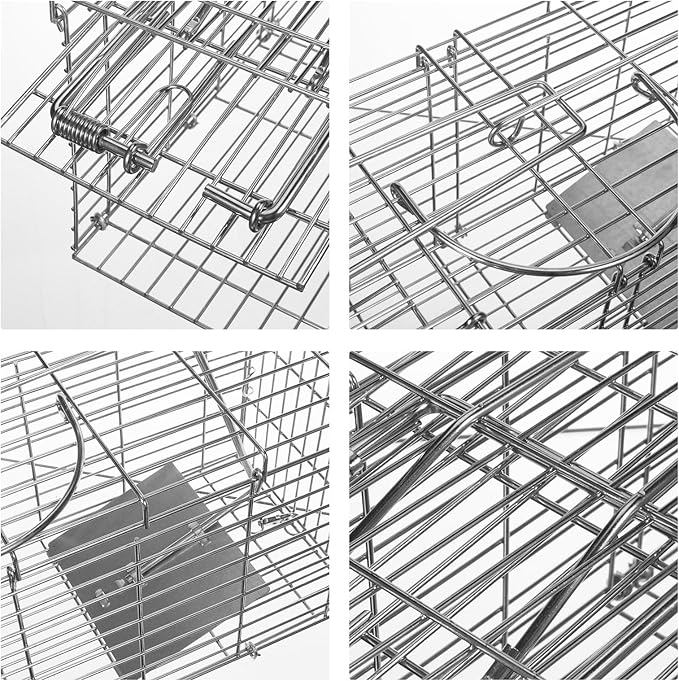 Rat Trap Humane Live Animal Trap Outdoor &amp Indoor Use Reusable Mouse Rodent Trap for Mice Rats Chipmunks Voles Heavy Duty Collapsible Metal CageEasy Catch &amp ReleaseHigh Sensitivity Tri
