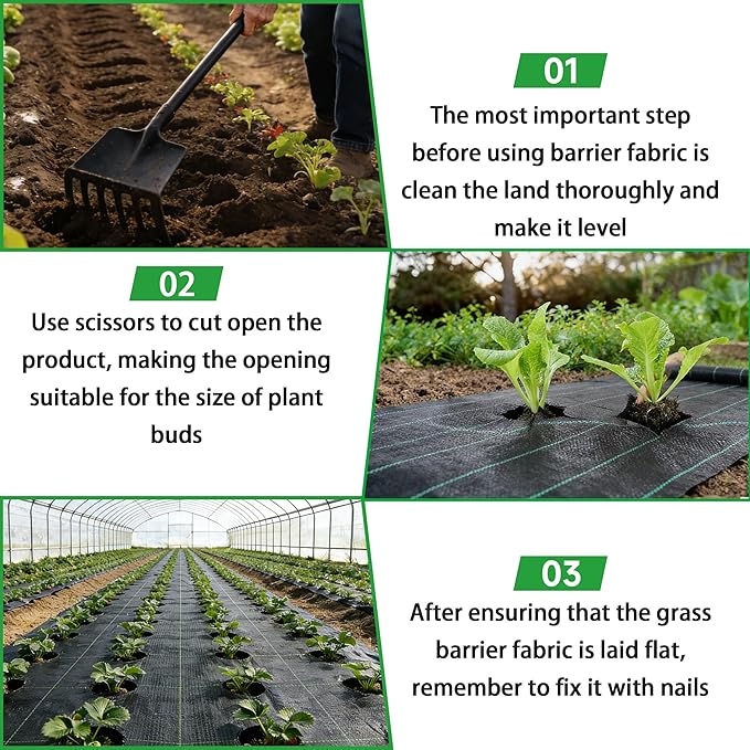 Weed Barrier Landscape Fabric Heavy Duty Weed Block Horticultural Floor Covering Mat Bottom Woven Geotextile Commercial Lane Fabric 3 x 300 FT