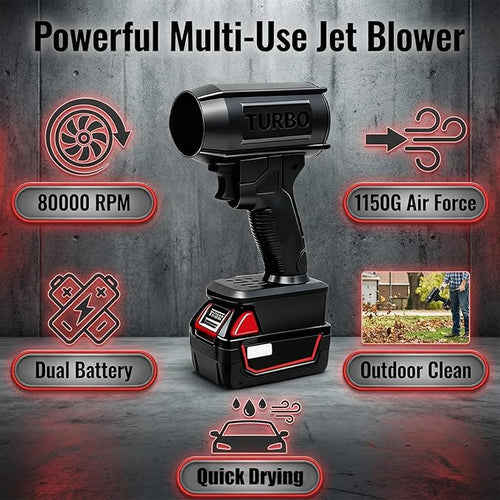 2026 New Storm Cordless Jet Blower 2.0Upgraded High Power Jet Air Blower Car Dryer160000 RPM 200 MphPortable Handheld Turbo Leaf Blowerfor Car Patio Snow Dust (for Milwaukee)