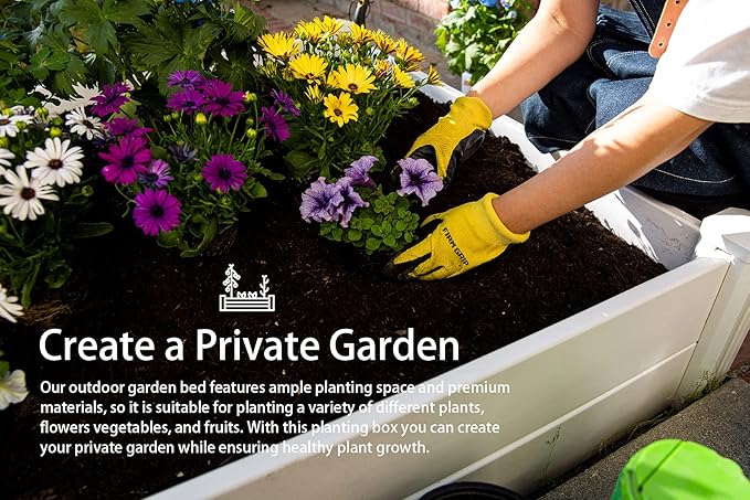 Barton Raised Garden Bed 48.25 x 48.25 x 13.25' Outdoor Above Ground Garden Planted Bed Growing Flowers Vegetables Herbs DIY Gardening Projects