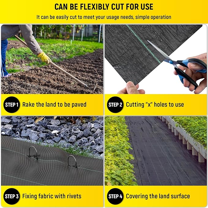 Doniks 6.5x300ft Driveway Fabric3.5OZ Commercial Heavy Duty Weed Barrier Fabric Garden Landscape FabricFrench Drain Fabric for Erosion ControlLandscape FabricWeed BarrierConstruction Projects