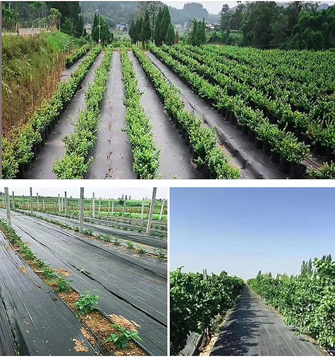 Weed Control Membrane High Density Weed Barrier Fabric Breathable Underlay Weed Control Garden Weed Matting for Patios Gravel Flower Beds Pond(1.2 * 100m)