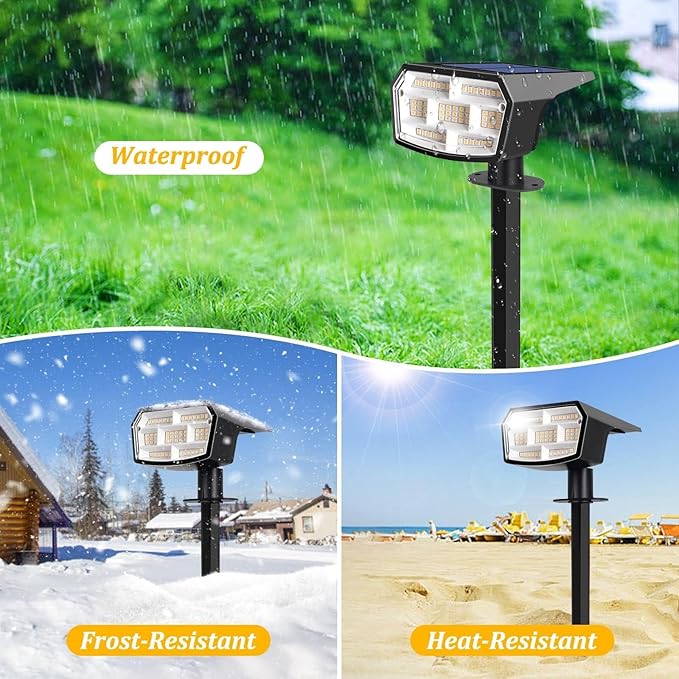 Solar Lights Outdoor Garden Solar Spot Lights Outdoor LED Waterproof for Yard with Landscape Front Door Ornaments
