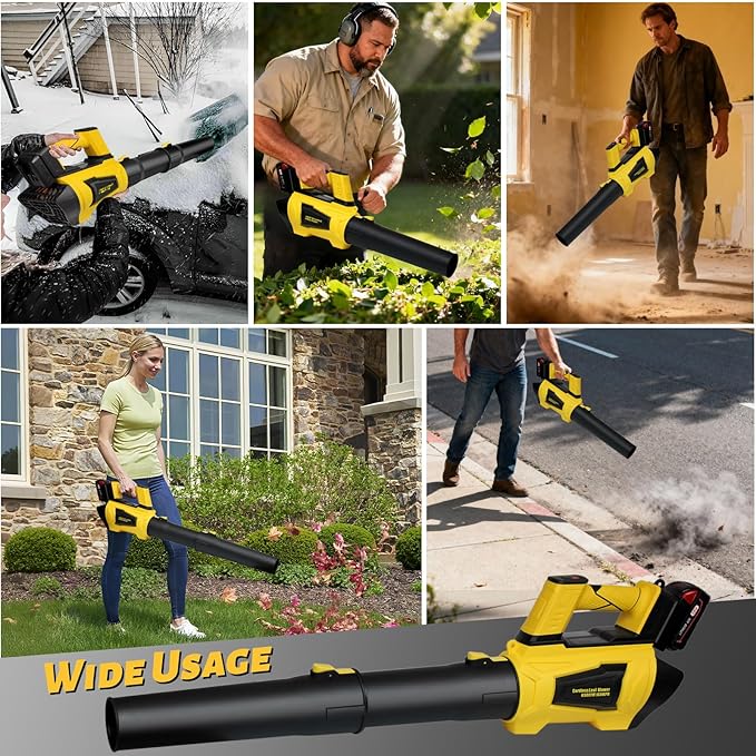 Cordless Leaf Blower for Dewalt 20V Max Battery 650CFM 160MPH Turbo Mode and 4 Speeds Brushless Motor Electric Blower with Extension Tube for PatioLawnGarageBlowing LeavesDustSnow(No Battery)