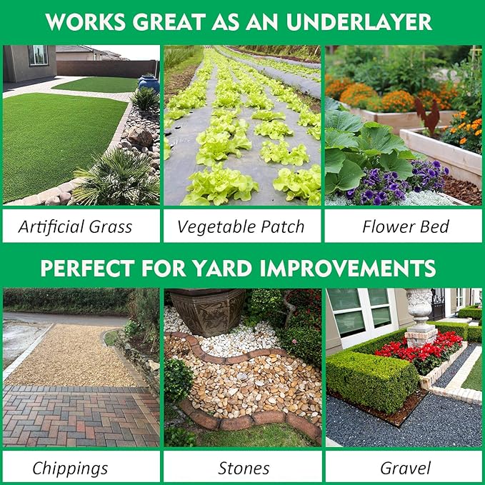 Premium 5oz Pro Weed Barrier Landscape Fabric Ground Cover Heavy Duty Commercial Anti-Weed Gardening Mat 7ft x 200ft Black