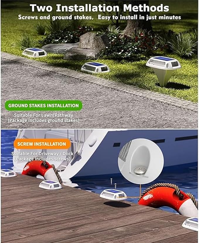 Solar Underground Lamps - Outdoor Embedded Courtyard Lawn Lights with Floor Socket LED Landscape Lighting Walkway Warning Step Light IP65 Waterproof Solar Deck Lights(4PCS(0.3W-2V))