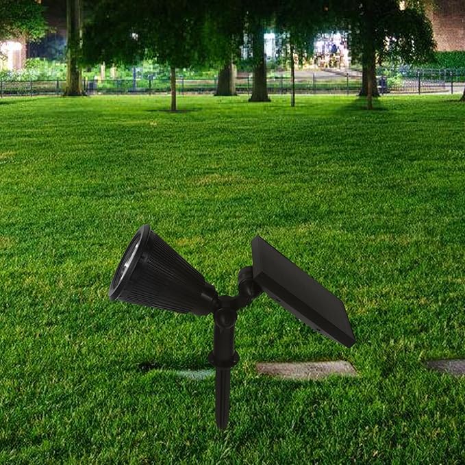 Hemoton Outdoor Waterproof 4led Warm White Powered Lawn Lights with 3 Lighting Modes for Garden Yard Pathway Tree Uplighting