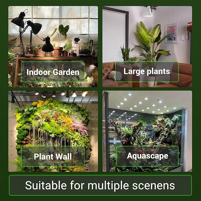 RDJ Bouns Hanging Grow Lights for Indoor Plants 26W Full Spectrum 4H/8H/12H Timer Switch 16.4FT Power Cord Plug in Pendant Grow Light with Adjustable Pulley for Plants Gifts for Gardening Lovers