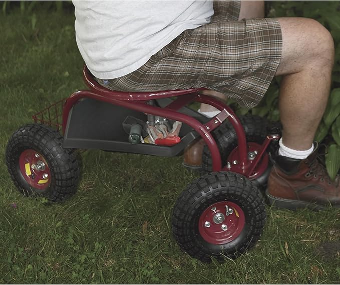 Ironton Rolling Garden Seat with Turnbar