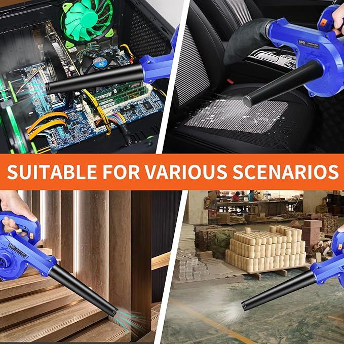 Corded Electric Blower Portable and Lightweight Handheld Vaccum/Blowing110V 580W2 in 1 Blow and Suction for LeafDustSnowSweep