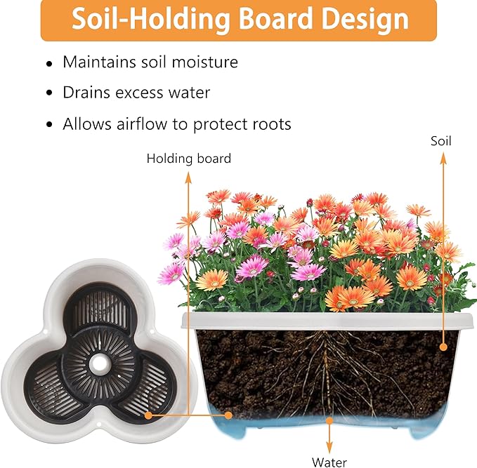 VECELO 5 Tier Vertical Garden Planter Self Watering Stackable Planters with Wheels for Strawberries Herbs Flowers Vegetables Gray