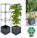 2 Pack Raised Garden Bed Planter Box with Trellis 44 Self Watering Tomato Planter Box for Climbing Vegetable Flowers and Plants Tomato Pot for Indoor Outdoor Patio Garden Planter Use