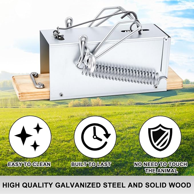 Qualirey 1 Pcs Tube Trap Squirrel Trap Outdoor Safe and Effective Pest Control Ground Squirrel Killer for Commercial and Residential for Backyards Patios Gardens