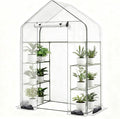 Walk-in Greenhouse 27.6 x 55 x 79 Inch Outdoor Plant Green House with 3 Tiers 6 Shelves Heavy Duty Steel Frame &amp Thicken PE Cover Portable Greenhouses for Balcony Patio Deck Gardening