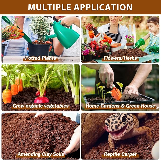 Legigo Pack of 10 Organic Coco Coir Bricks &amp 1.1 LB Coco Chips for Plants- Natural Compressed Coco Coir Brick Coconut Fiber Substrate for Planting &amp Gardening