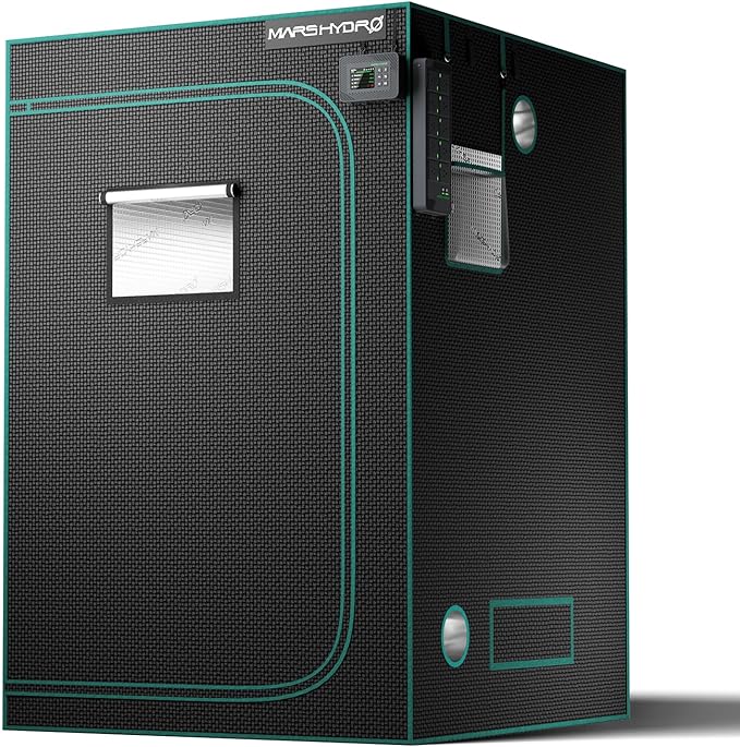 MARS HYDRO 4x4 Advanced Grow Tent 48x48x80 High Reflective Mylar 1680D for Hydroponics Indoor Plant Growing with Observation WindowFloor Tray and Smooth Zipper for TSW2000/FC4800/FC-E4800