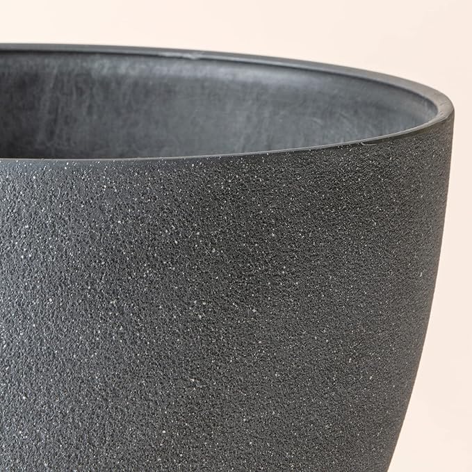 LA JOLIE MUSE Flower Pots Outdoor Garden Planters Indoor Plant Pots with Drainage Holes Weathered Grey (8.6 + 7.5 Inch)