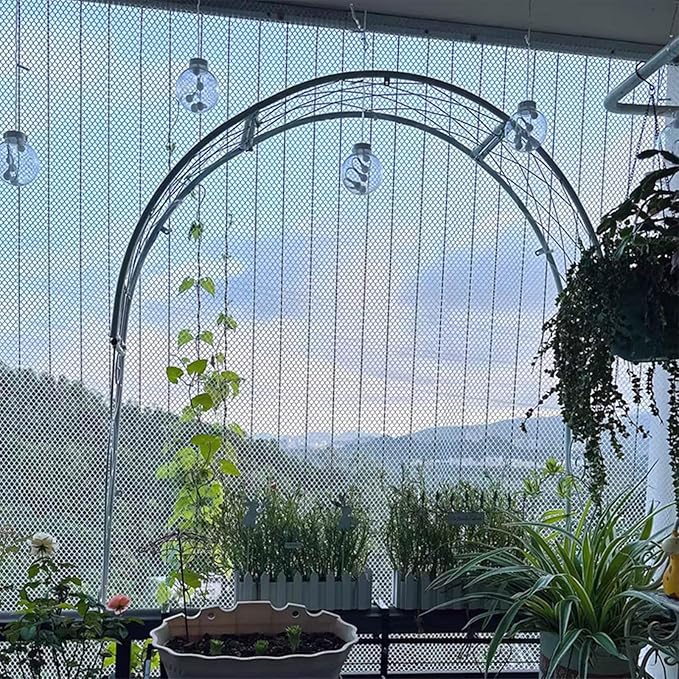 Metal Garden Arch Trellis Wall Mounted Rose Arch Garden Trellis for Windows Doors Entrances for Climbing Plants Garden ArchwayWindow Shade Frame(White)