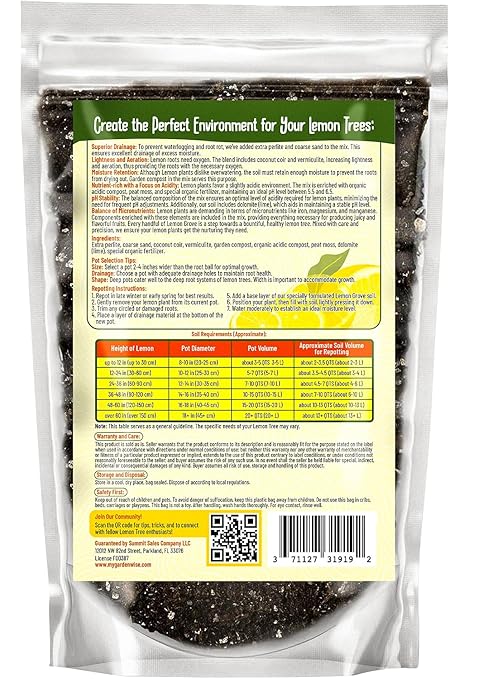 Professional Citrus Fertilizer &amp Organic Lemon Tree Potting Soil Bundle - Perfect Balanced NPK for All Citrus Indoor &amp Outdoor Potting Soil Mix for Growth &amp Repotting (1-3 Quart)