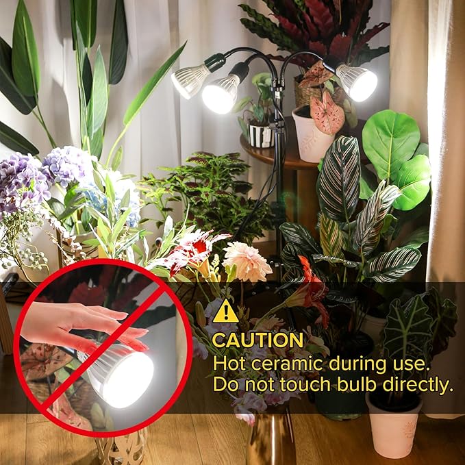 SANSI Grow Lights for Indoor Plants 128W Full Spectrum Plant Lights for Indoor Growing 35-64 inches Detachable Tripod Standing Grow Light with High PPFD No Dimmable 4 Pack of Par25 32W Bulb