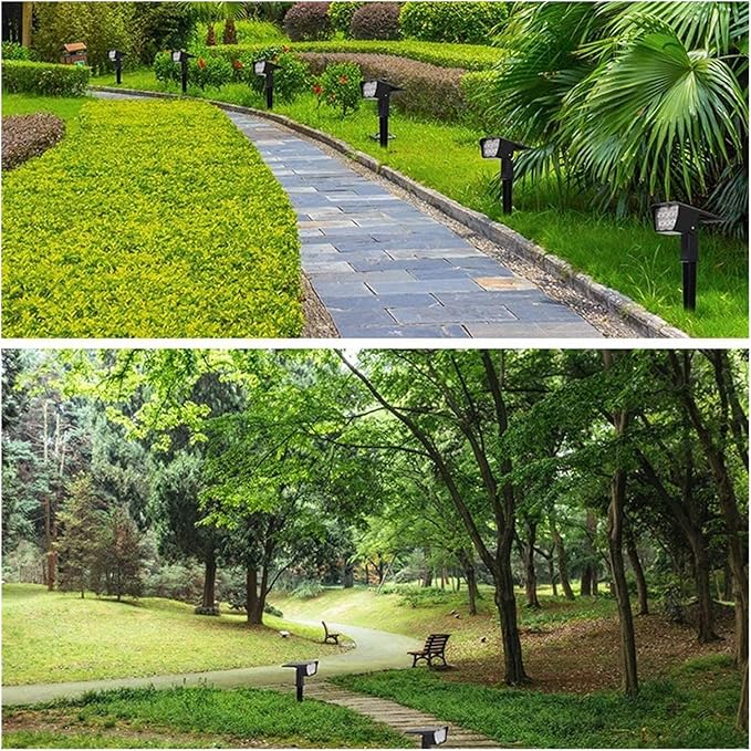 Wall Lamp 2PCS LED Solar Landscape Spotlight IP65 Light Control Induction Wall Light Waterproof Garden Lights Outdoor Adjustable Up and Down for Lawn Patio Yard Driveway DecorationWarm Light