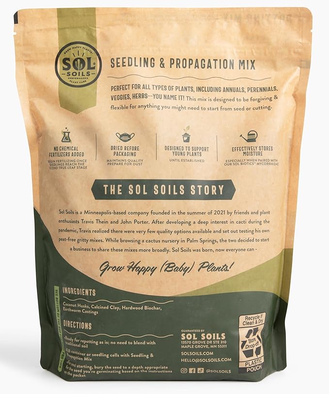 Sol Soils Seedling &amp Propagation Mix - Ideal Seedling Soil Mix for Healthy Plant Starts