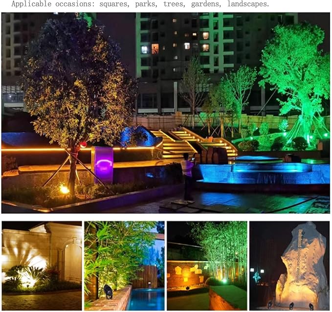 Outdoor Spotlights - LED Floodlights Spotlight Beam Light IP65 Waterproof LED Tree Lights Garden Villa Courtyard Lawn Lights Park Exterior Wall Landscape Light(Yellow20W(220V))