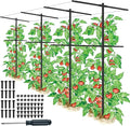 4 Pack Metal Detachable Raspberry &amp Grape Vine Trellis for Climbing Plants Heavy-Duty 7 Ft Tall Large Vineyard Trellis Support Sturdy Garden Stakes for Outdoor Raised Beds Vegetables Fruits Flow