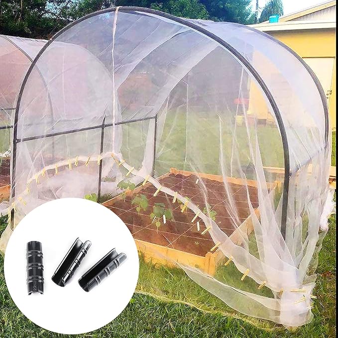 60PCS Greenhouse Clips 1 Inch Greenhouse Clamps Black Plastic Clamps Garden Buildings Tube Clips for PVC Pipe Greenhouse Films Sunshade Nets Row Covers Shelters Farming Gardening