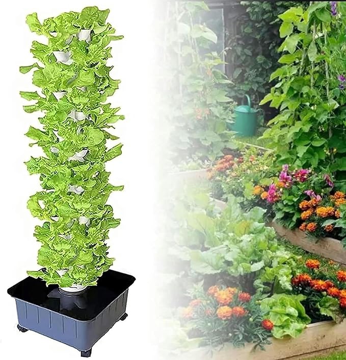 Hydroponic Tower Hydroponic Growth System Vertical Plants Hydroponic Smart Interior Garden Garden Interior Gardening System for Family Kitchen Gardening