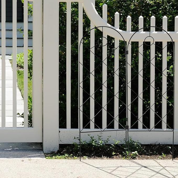 HEMOTON 2pcs Garden Climbing Trellis Plant Support Frame Iron Vine Climbing Rack for Outdoor Potted Plants and Flower Stands