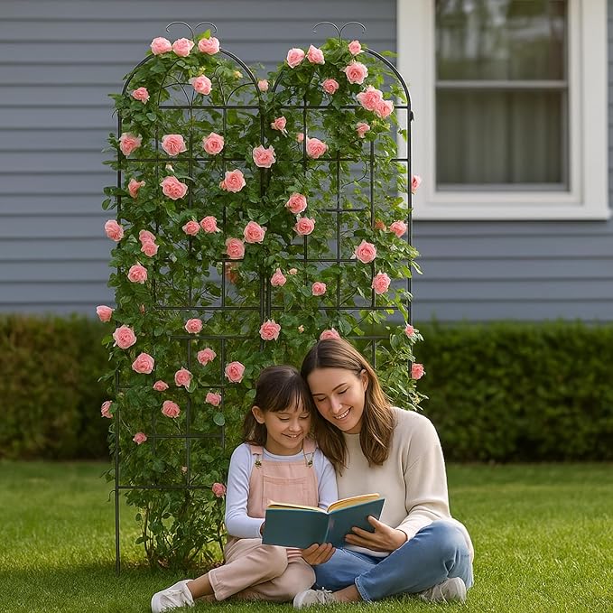 Metal Garden Trellis 2 Pack Metal Trellis for Climbing Plants