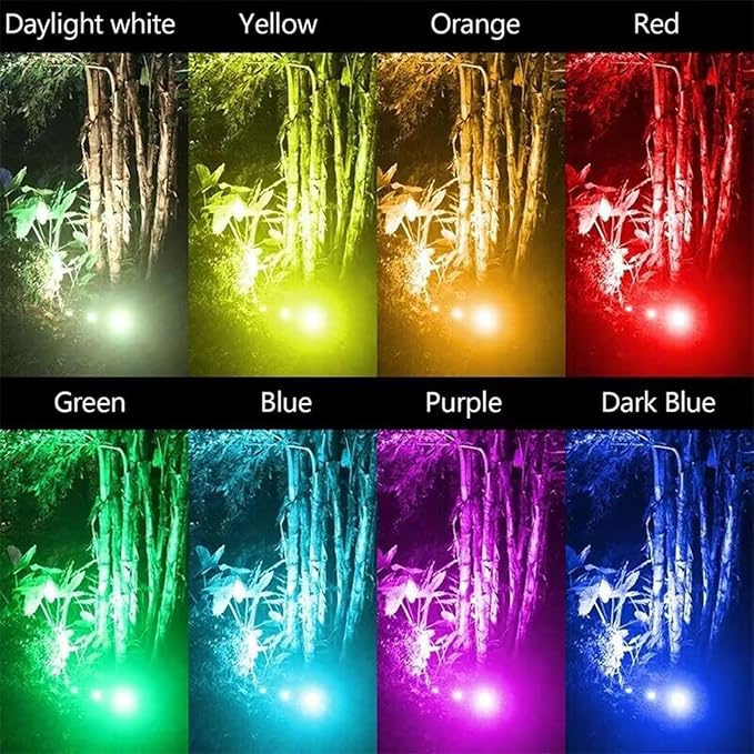 8PCS RGB Buried Yard Lamp - Recessed Led Outdoor Spotlights IP67 Waterproof Color Changing COB Ground Spotlight with Remote Controls 12V/24V LED Garden Landscape Lights(6W- 24v)
