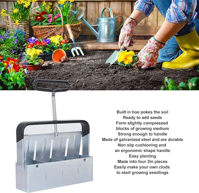 Soil Blocker Ergonomic Handle Easy Planting Manual Soil Blocker for Sowing