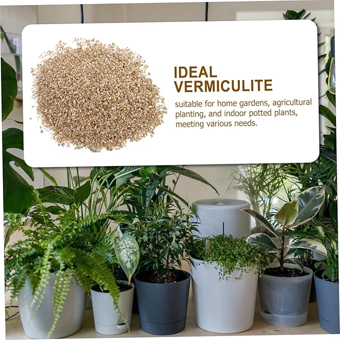 Sosoport 0.5kg Natural Vermiculite for Gardening Neutral Ph Fine Expanded Vermiculite for Plant and Mushroom Germination Excellent Moisture Retention for Home and Indoor Gardens