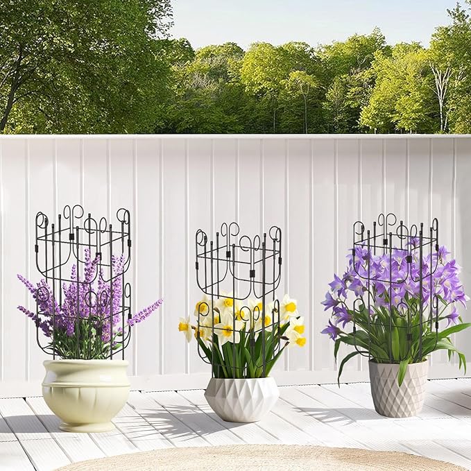 8 Pack Trellis for Climbing Plants Indoor Expandable Small Metal Trellis for Potted Plants Flowers Vine Ivy Sturdy Houseplant Pothos Plant Climber Support