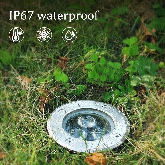 6 Pack Outdoor LED Flood Light - 3W Ground Landscape Spotlights IP67 Waterproof Outdoor Buried Lights Recessed LED Spot Lights for Paving Patio Step Garden Lawn(Blue3W-12V)