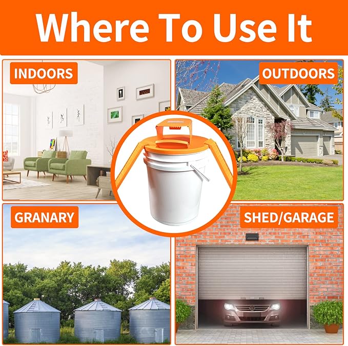 Mouse Traps Indoor for Home: GISUNG 4 Pack Mouse Trap Bucket Lid with Upgraded Clear Box Automatic Reset &amp 2 Entrances Humane Reusable Rat Trap for Indoor &amp Outdoor Use 5-Gallon Bucket Comp