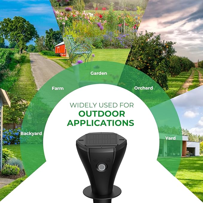 Solar Powered Mole Repellent for Lawns 8 Packs Ultrasonic Vole Repeller Outdoor IP 65 Waterproof Outdoor Ultrasonic Mole Deterrent Get Rid of Gopher Vole Skunk Groundhog Snake in Garden Yard Lawn