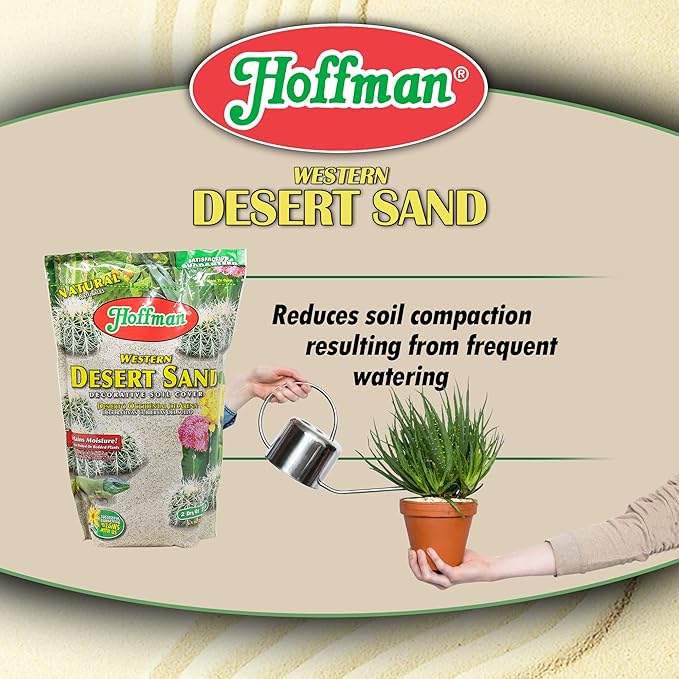 Hoffman Western Desert Sand Decorative Soil Cover for Potted or Bedded Plants 2 Dry Quarts 2 Pack