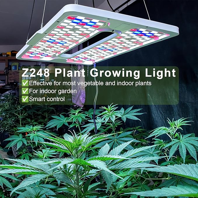 22 x 10 Grow Lights for Indoor Plants and Vegetables Full Spectrum LED Growing Lamp for Indoor Garden Greenhouse - Features Two Smart Light Mode 12~23H Timer - 1 Pack (1 Pack White)