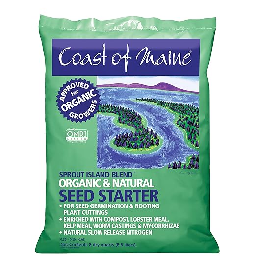 Coast of Maine 8qt (Pack of 8) Sprout Island Blend Organic &amp Natural Seed Starter for Seed Germination &amp Root Plant Cuttings