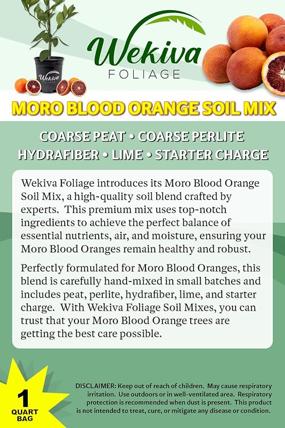 Moro Blood Orange Tree Growing Soil Mix – 10 Quarts - Custom Soil Blend – Potting Mix for Moro Blood Orange Trees – Specially Developed by and for Professional Nursery Growers - Nutrient-Rich Formula